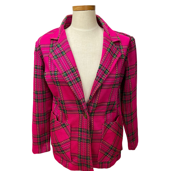 Blair Jackets & Coats 8s Bold Pink Plaid Blazer Clueless Inspired Poshmark